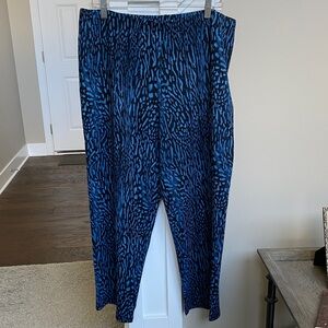 Bob Mackie Black and Blue Animal Print Pants